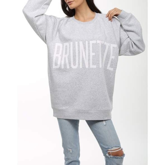 Brunette The Label Tops - 🔥NEW: (oversized S) “BRUNETTE” gray sweatshirt
